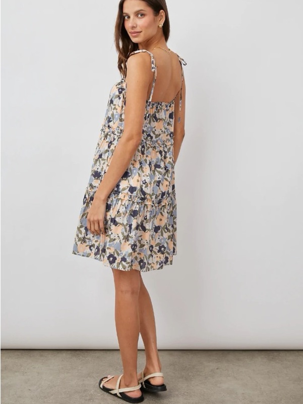 Rails Caralyn Mod Floral Tiered Mini Sundress in Yellow, Blue, Gray - Picture 2 of 8